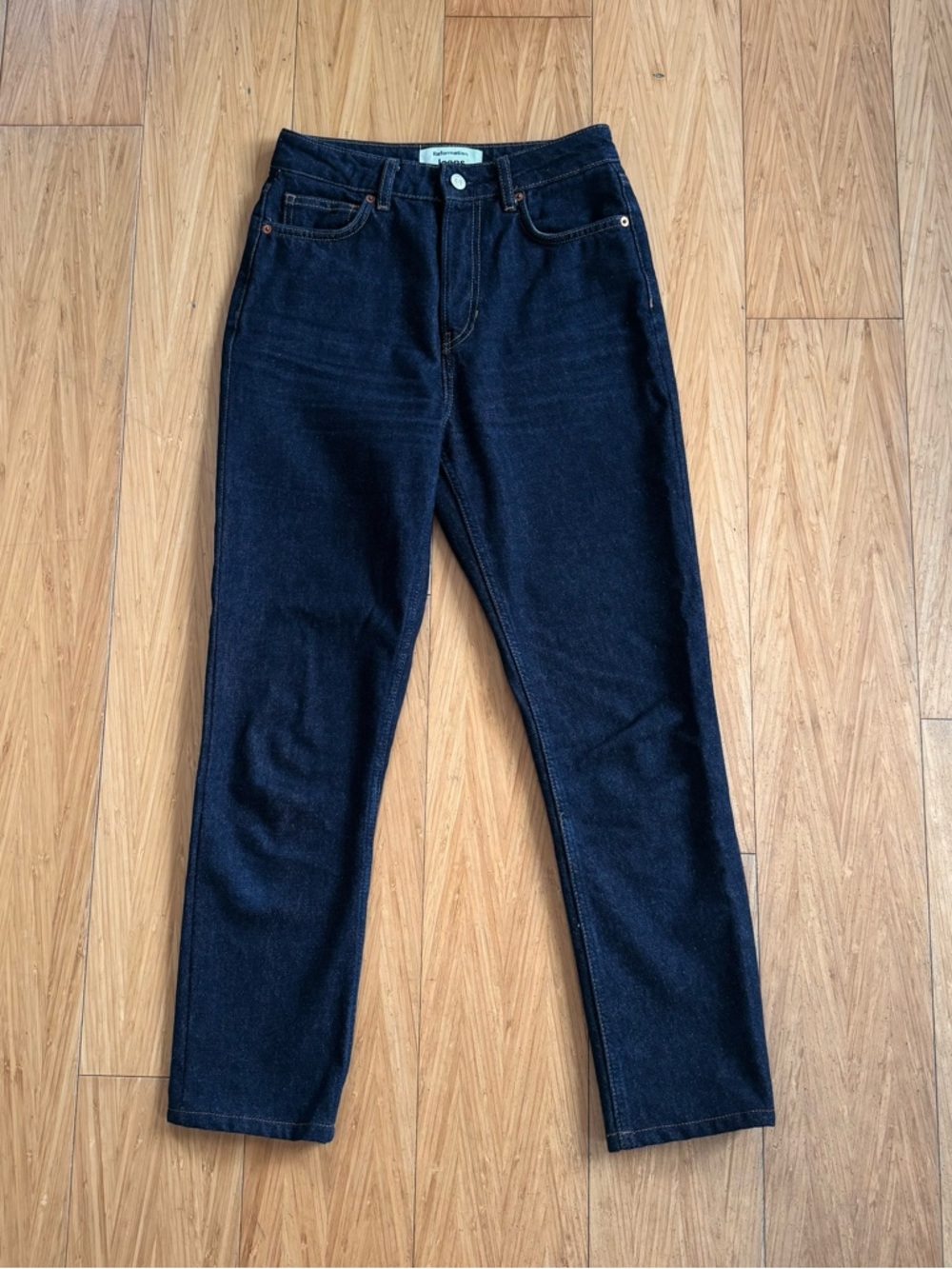 Reformation Cynthia High Rise Straight jeans.